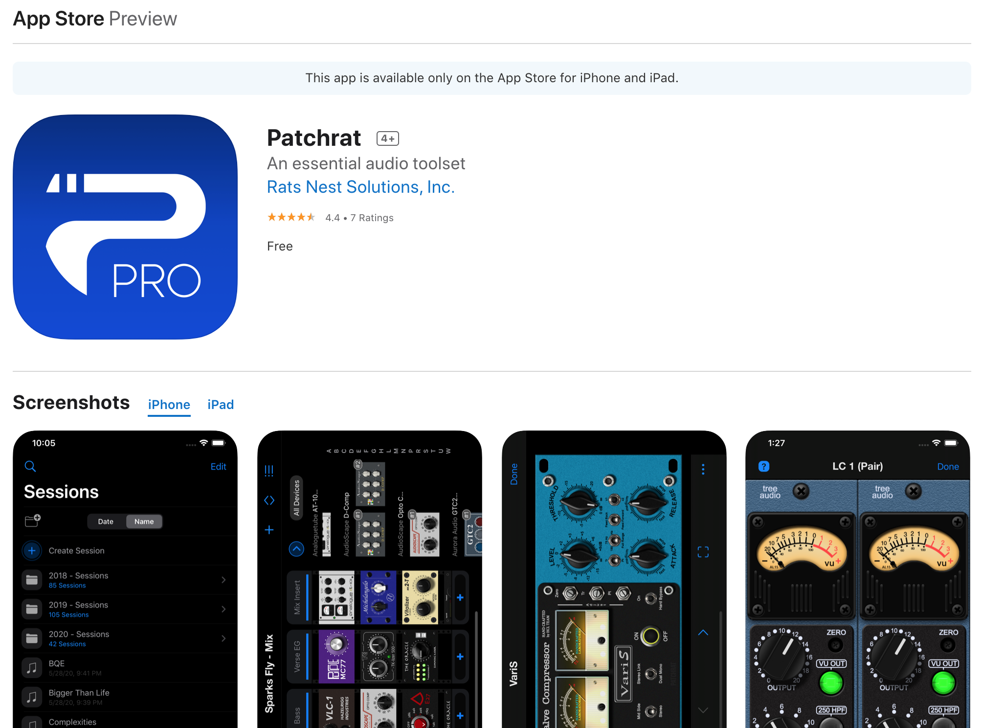 Patchrat iOS app