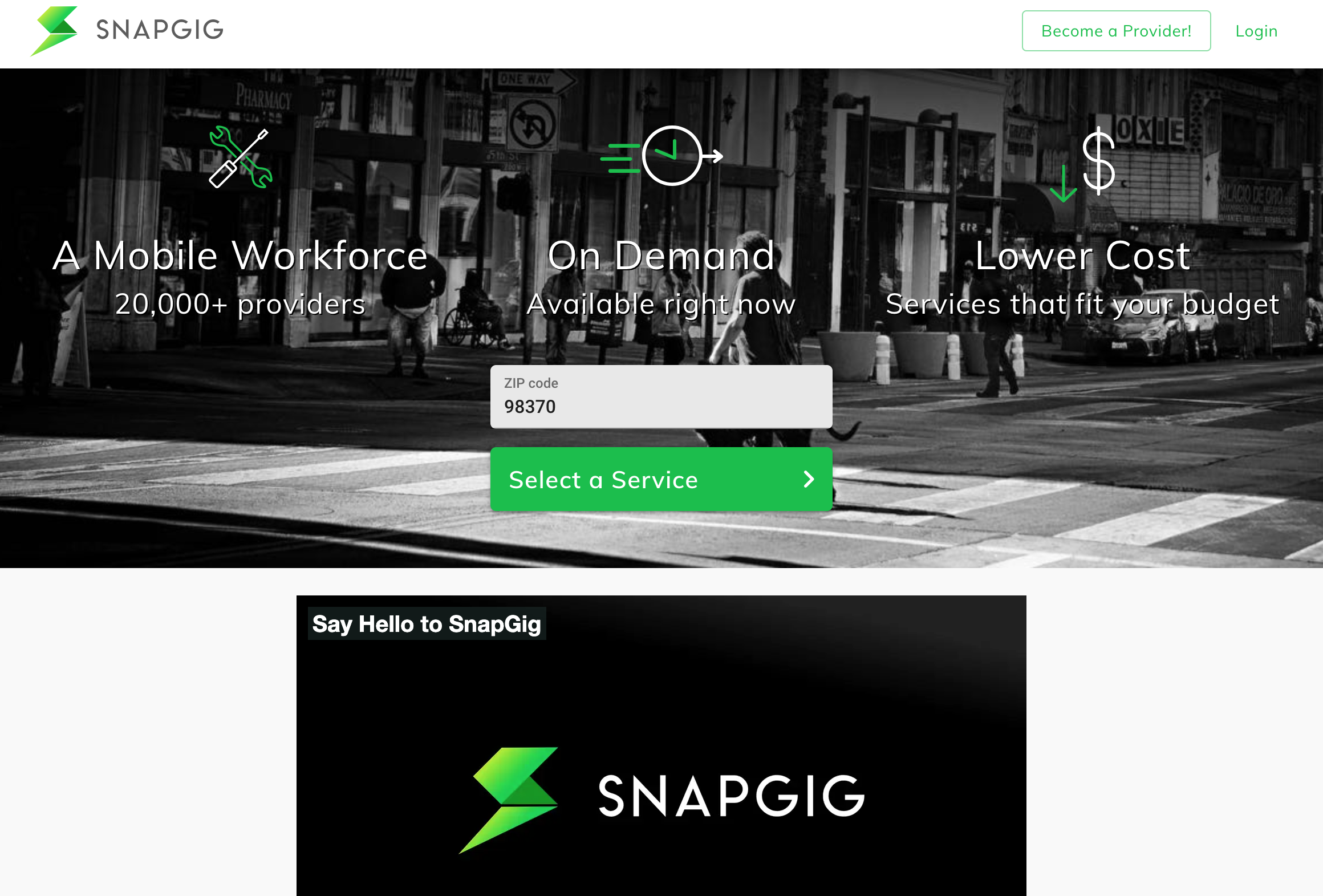 SnapGig MVP full-stack software development project
